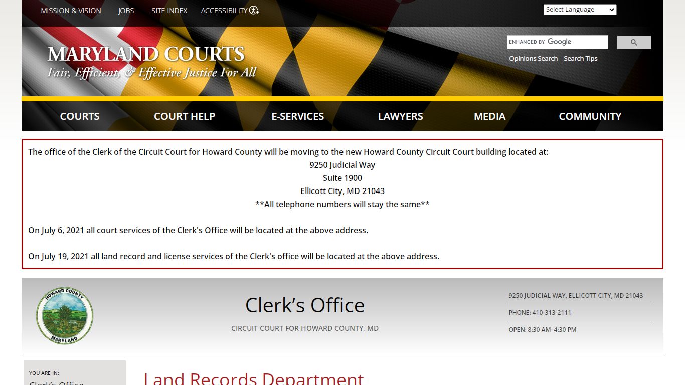 Land Records Department | Maryland Courts